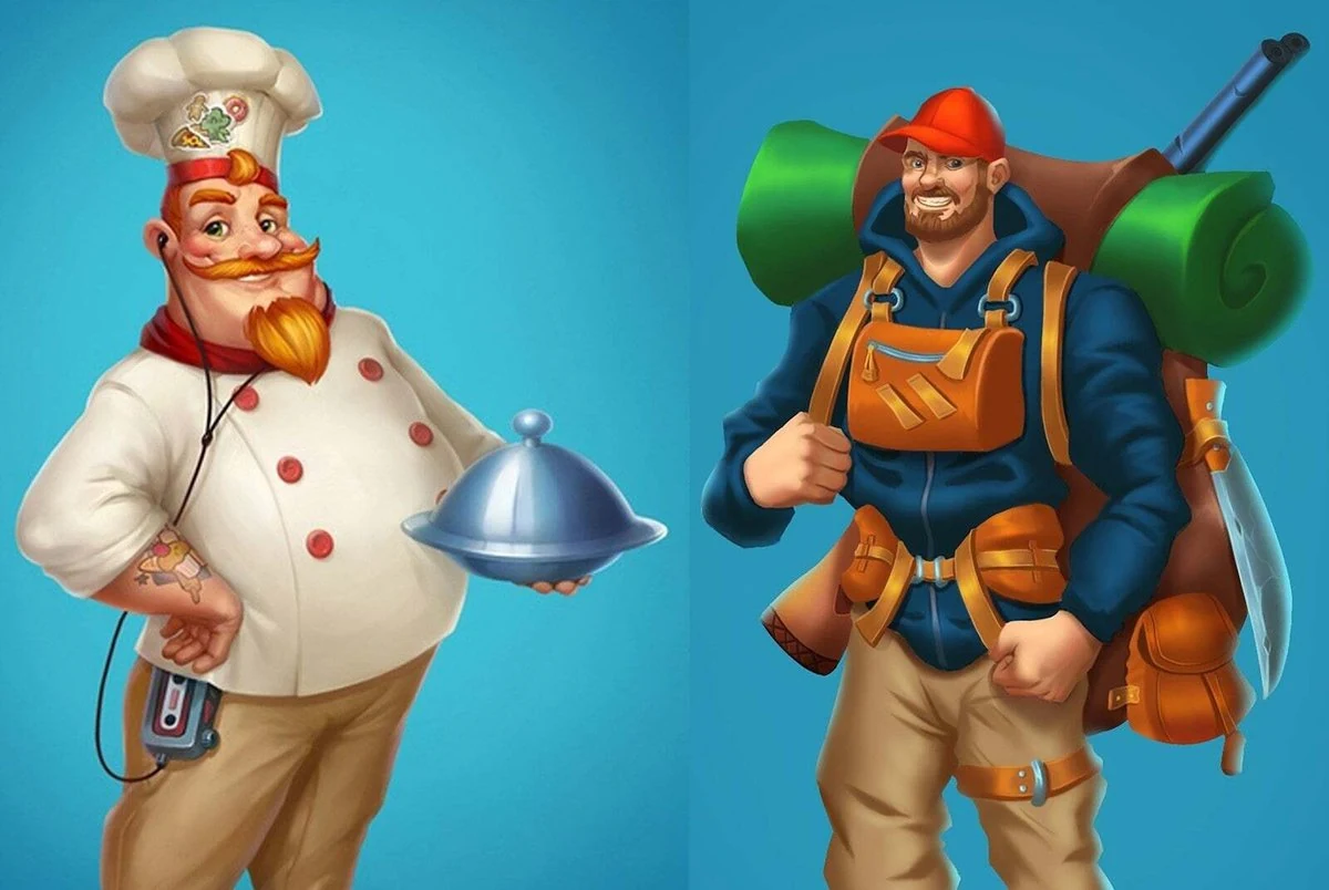 Stylized character Ralph showing exaggerated cartoon proportions with oversized fists and small head