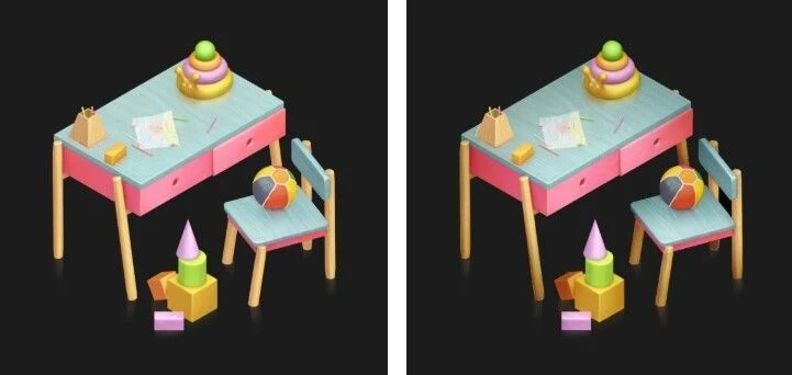 Side by side comparison of the original prop and the same prop with local depth applied in multiply mode