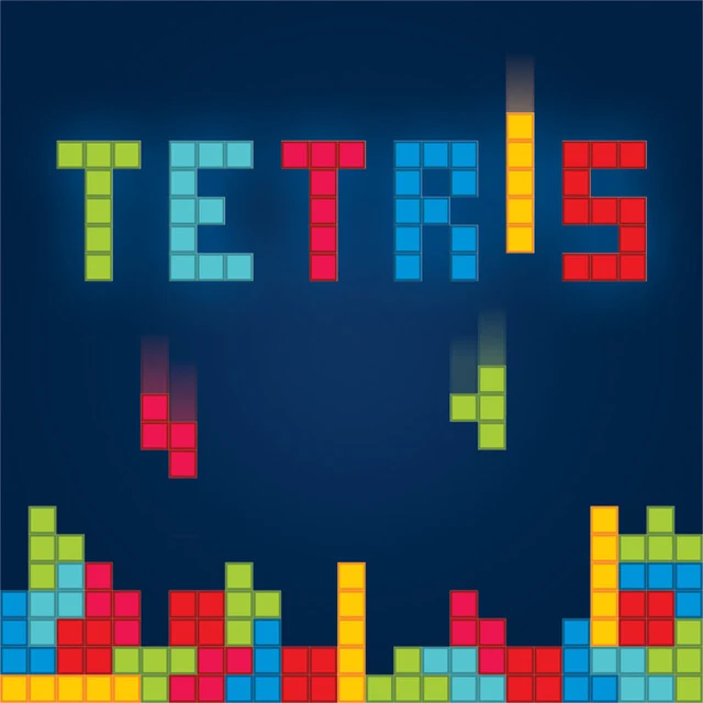 Mobile phone screen showing a puzzle game store listing with vibrant icon, screenshots carousel, star rating, and download button highlighted
