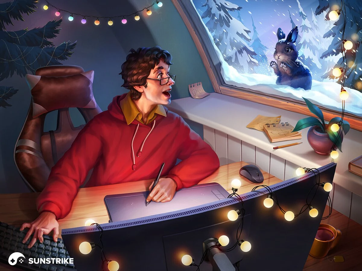 Stylized 3D characters with smooth shapes, bright lighting and bold colors rendered in a mobile-friendly low-poly style