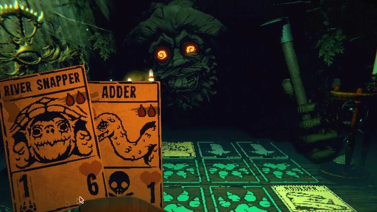 Monster Train roguelike deckbuilder gameplay - vertical multi-level train carriage with monster cards defending the pyre