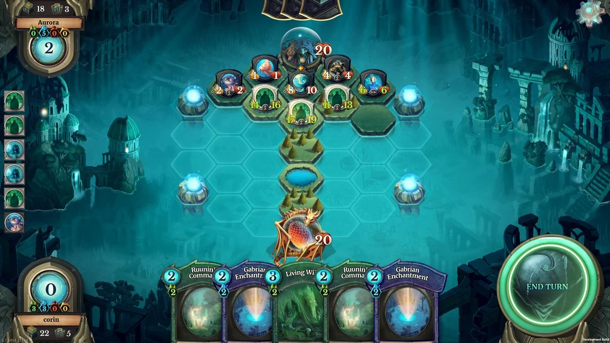 Across the Obelisk co-op deckbuilder gameplay - party of fantasy heroes engaged in card-based combat with monsters