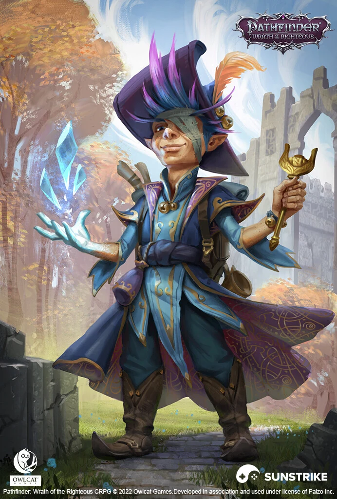 Stylized 2D character portraits for Pathfinder: Wrath of the Righteous CRPG - cast of armored adventurers and heroes painted in a fantasy painterly style, by SunStrike Studios for Owlcat Games