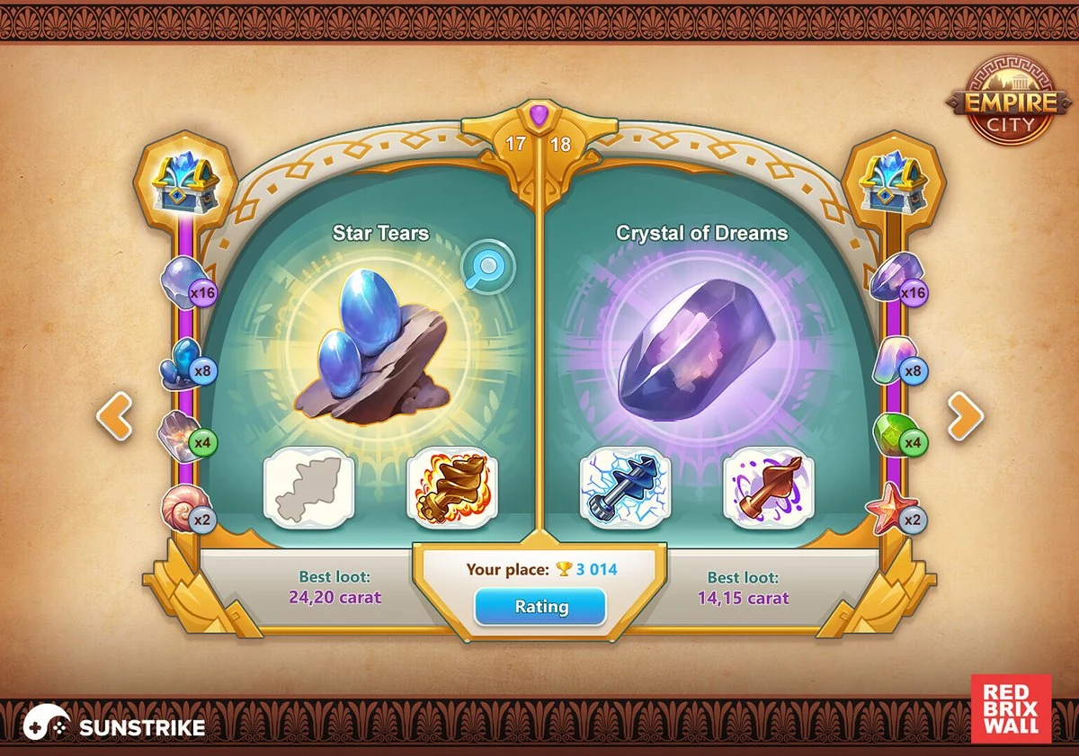 UI window created by SunStrike studio artists for Empire City project from Red Brix Wall