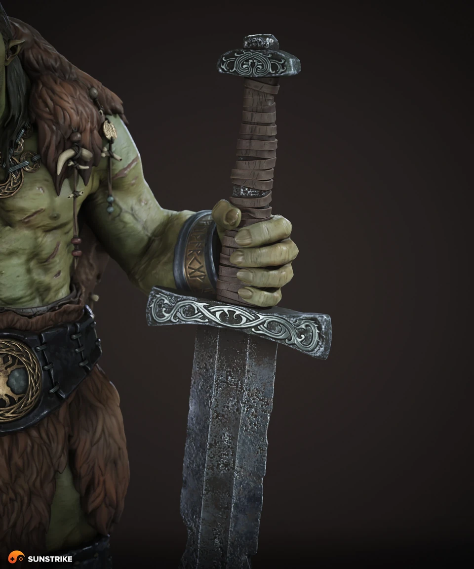 Realistic character design for Orc Warrior