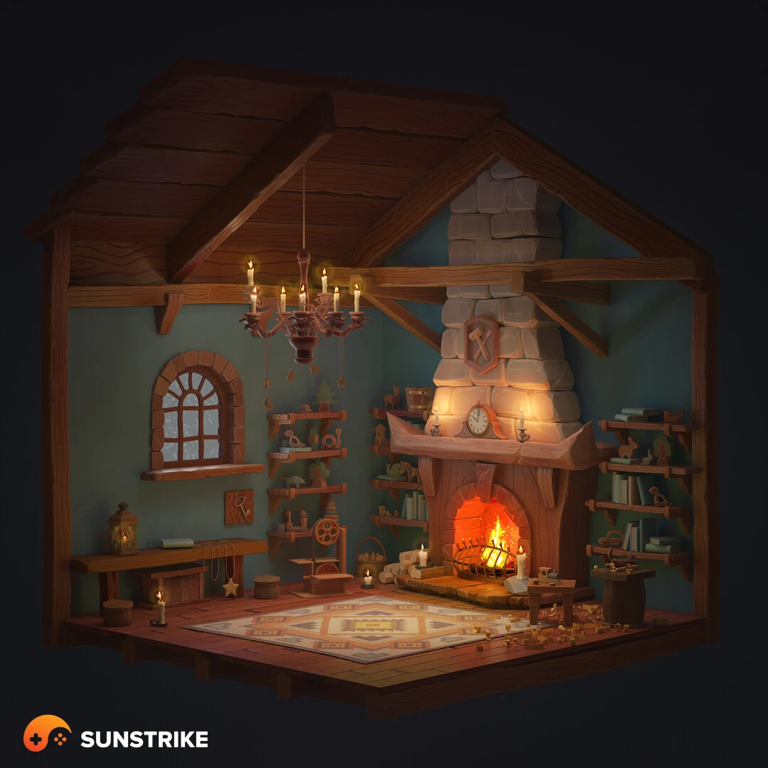 Game environment art for Toy Workshop