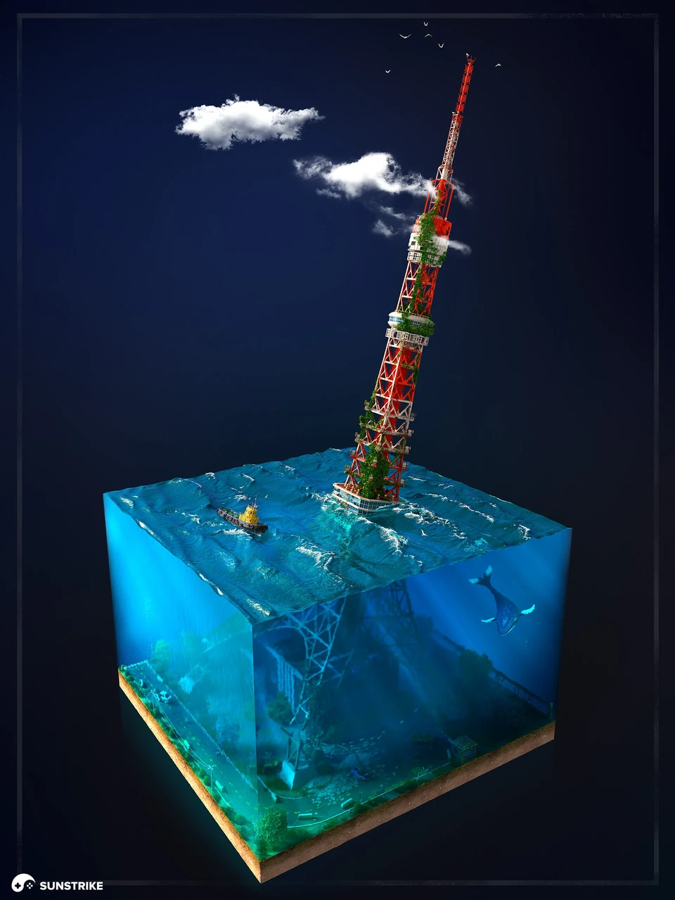 Background art piece for 3D Dioramas