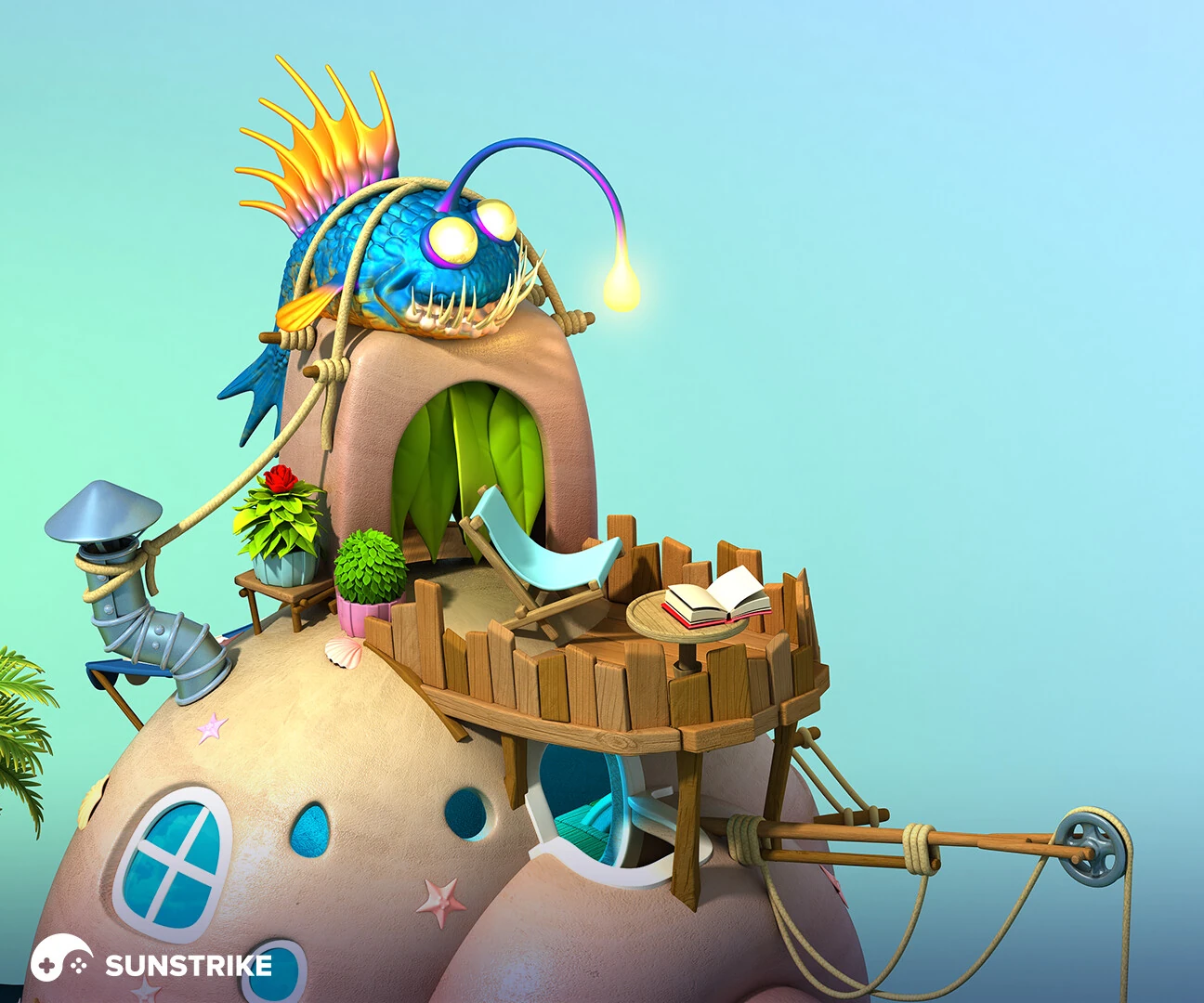 Background art piece for Island of the Underwater Devil