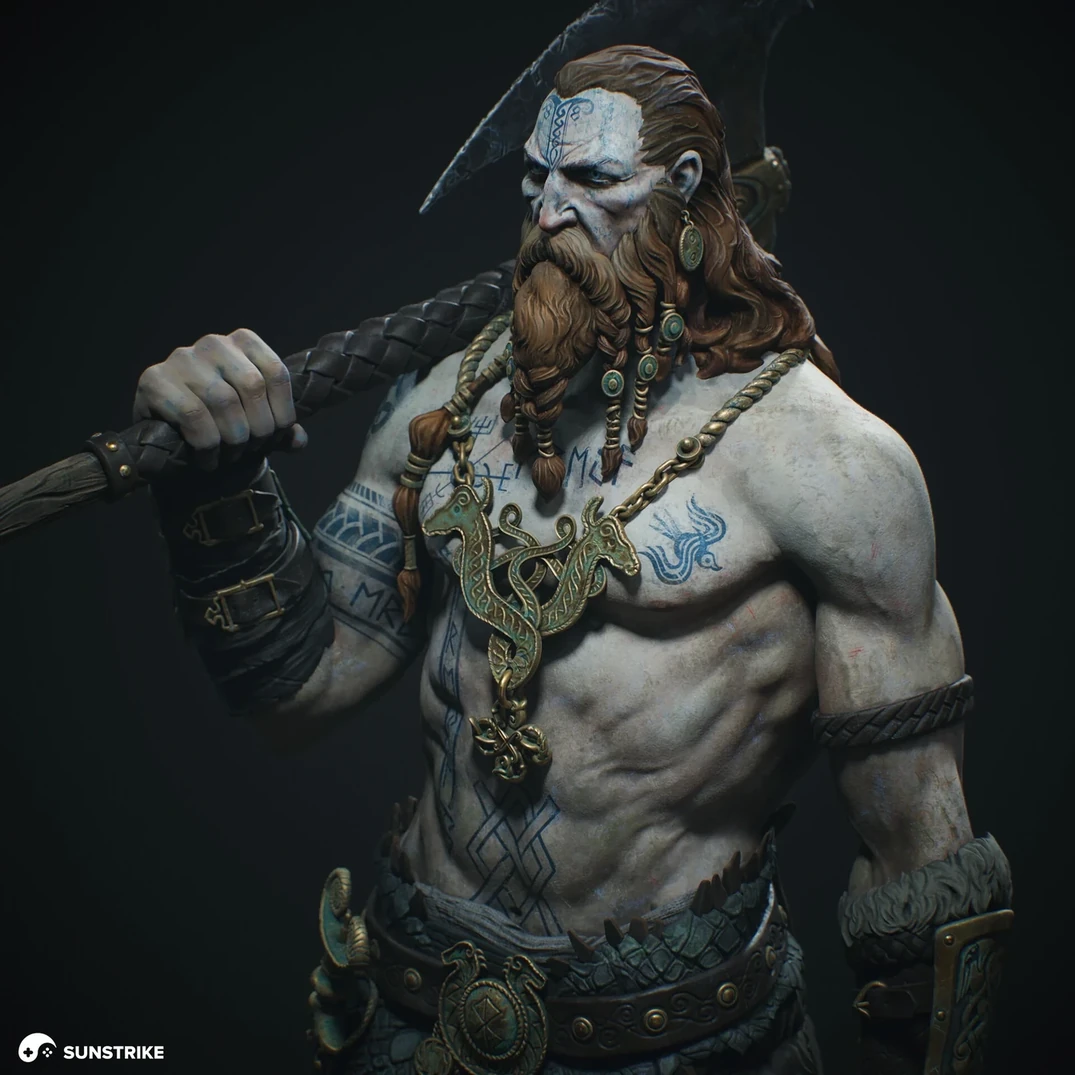 Realistic character design for Celtic Warrior