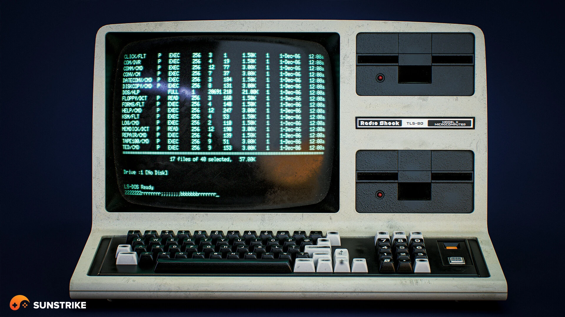 Realistic prop render for TRS-80 Computer