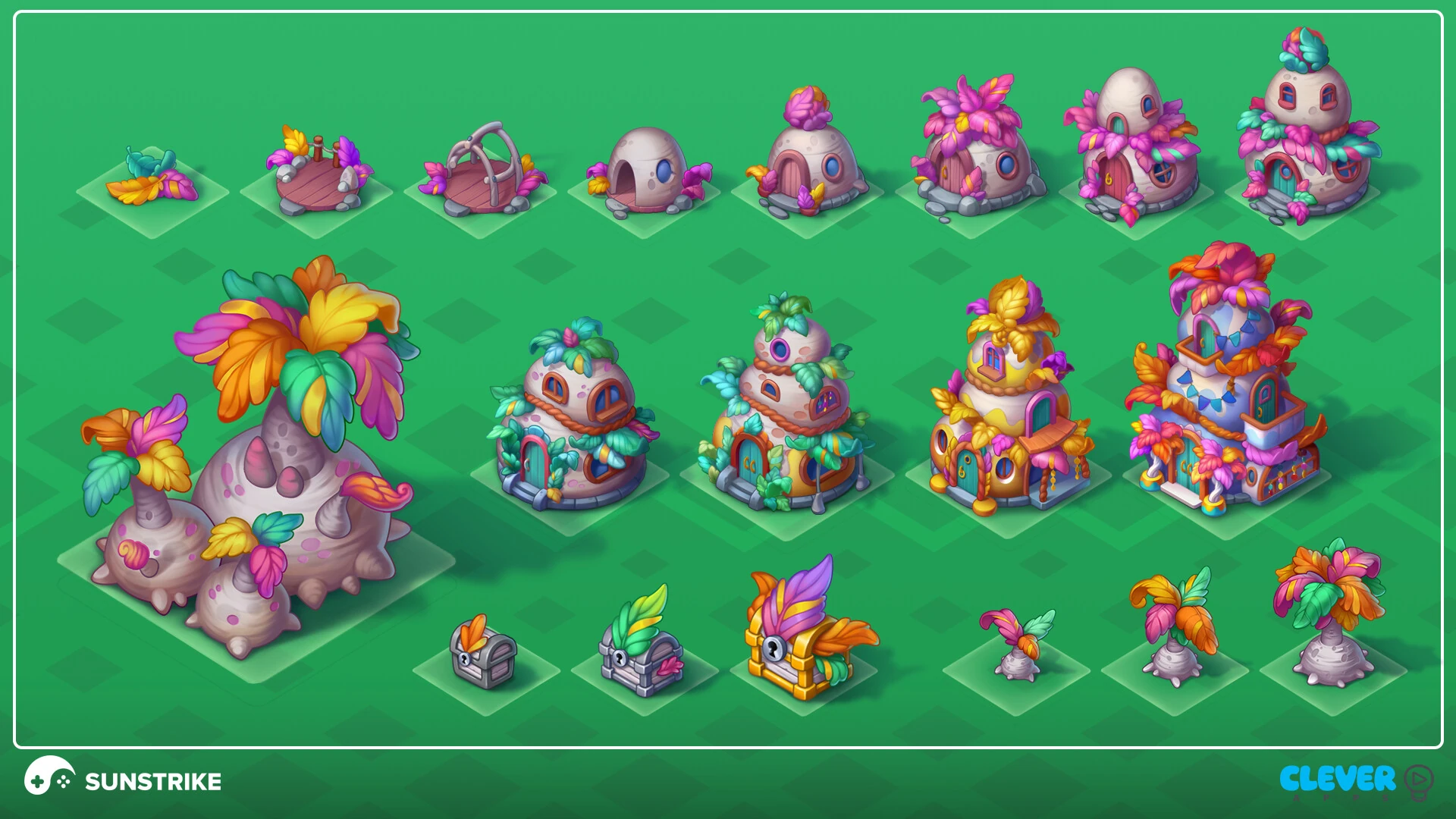 Isometric game level for Cleverapps: Dragonia
