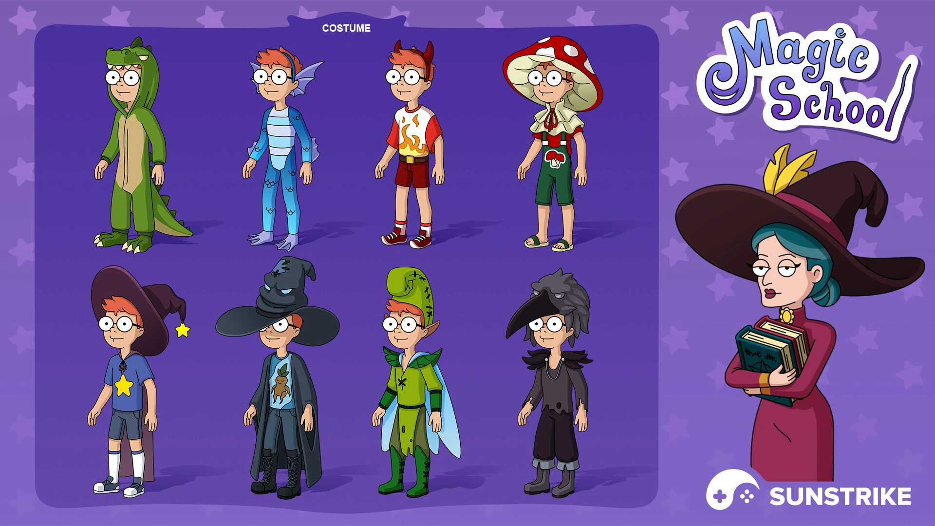 2D character profile UI - vector-style game UI design