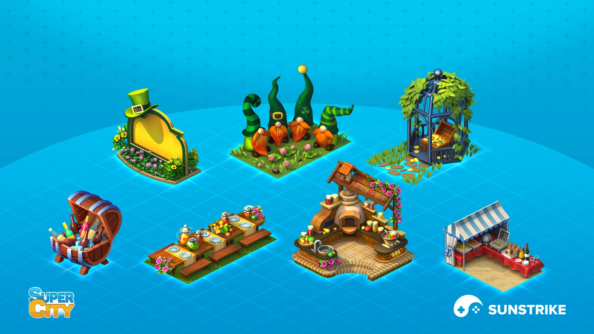 Isometric location design for PlayKot: SuperCity