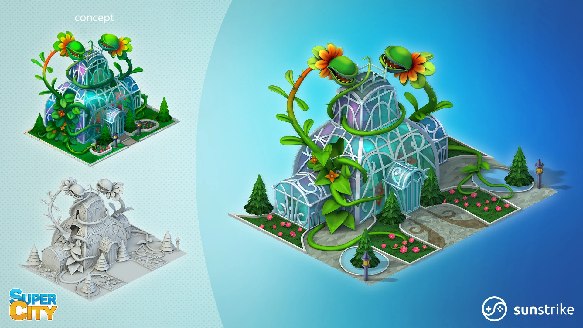 Isometric game level for PlayKot: SuperCity