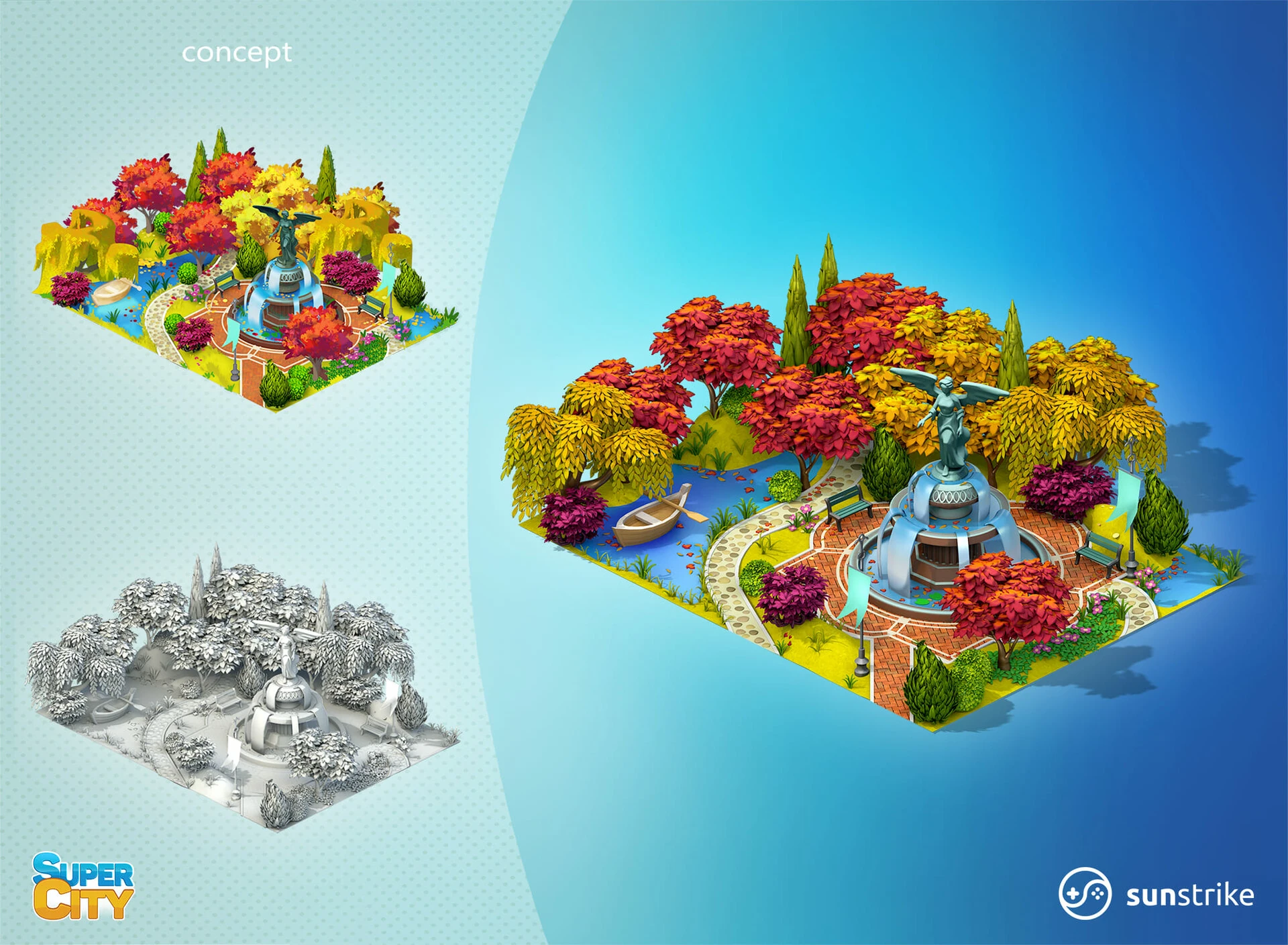 Isometric game level for PlayKot: SuperCity
