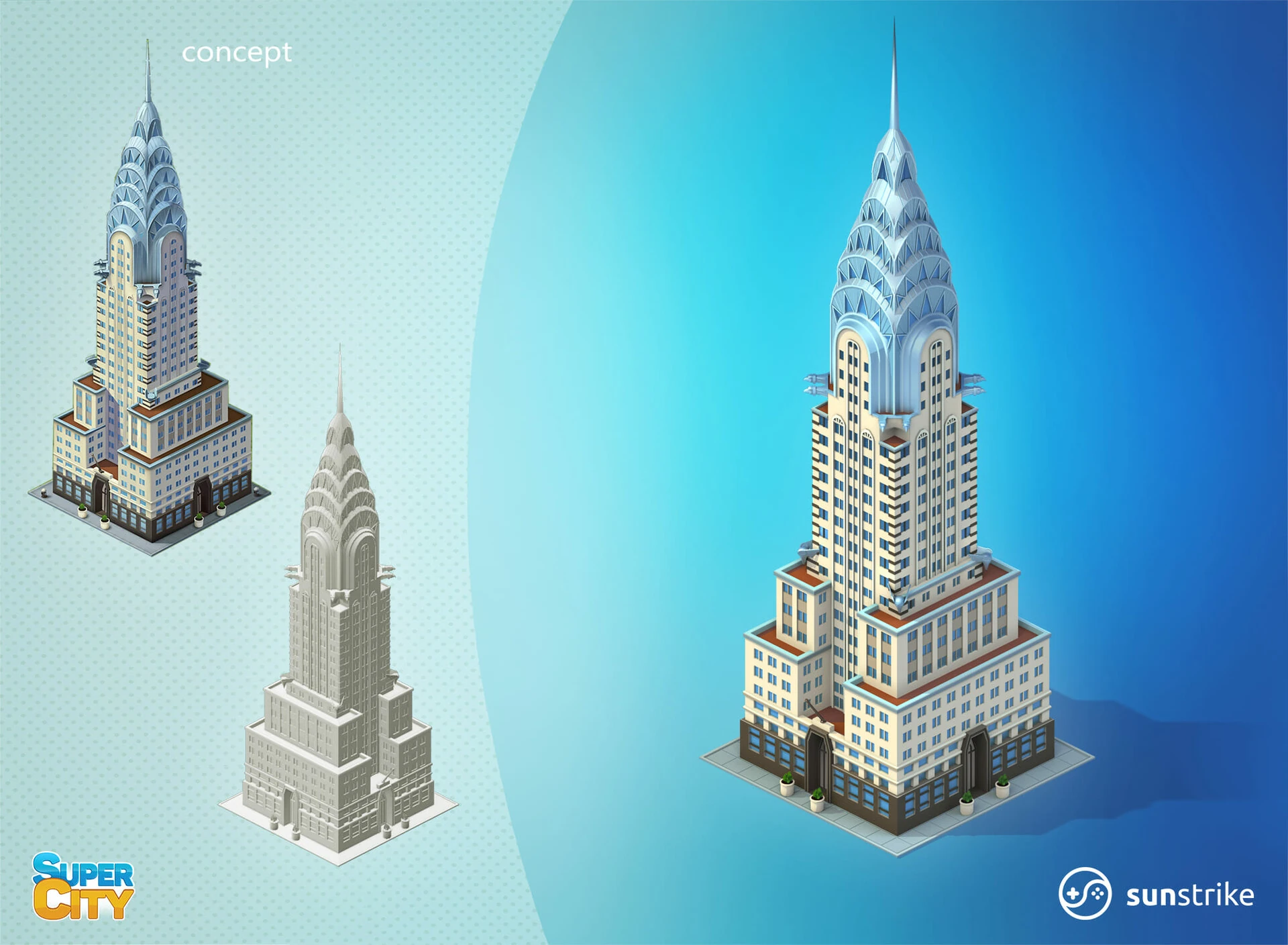 Isometric environment art for PlayKot: SuperCity