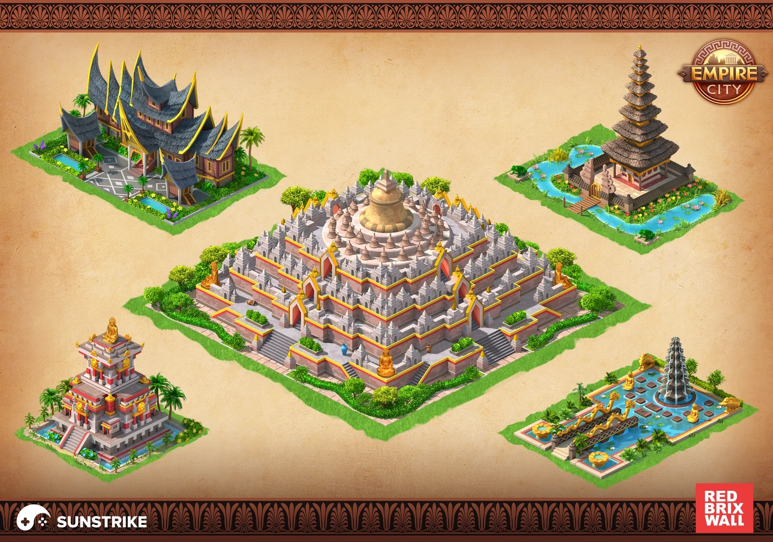 Isometric scene from Red Brix Wall: Empire City