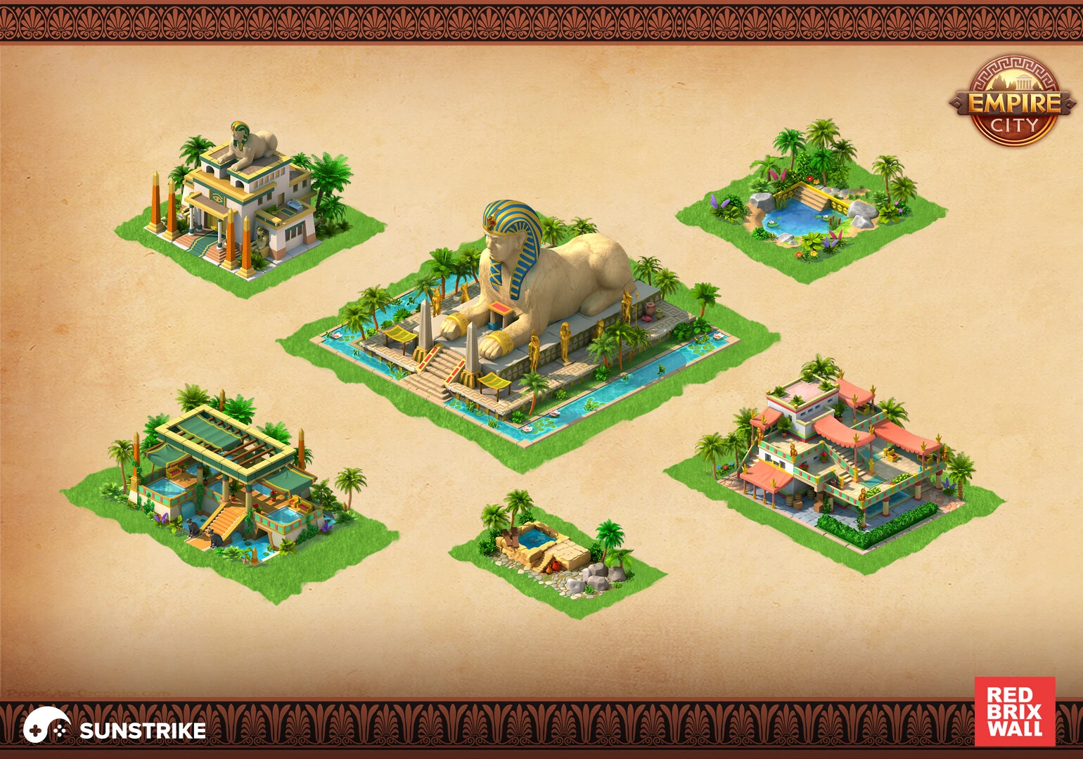 Isometric scene from Red Brix Wall: Empire City