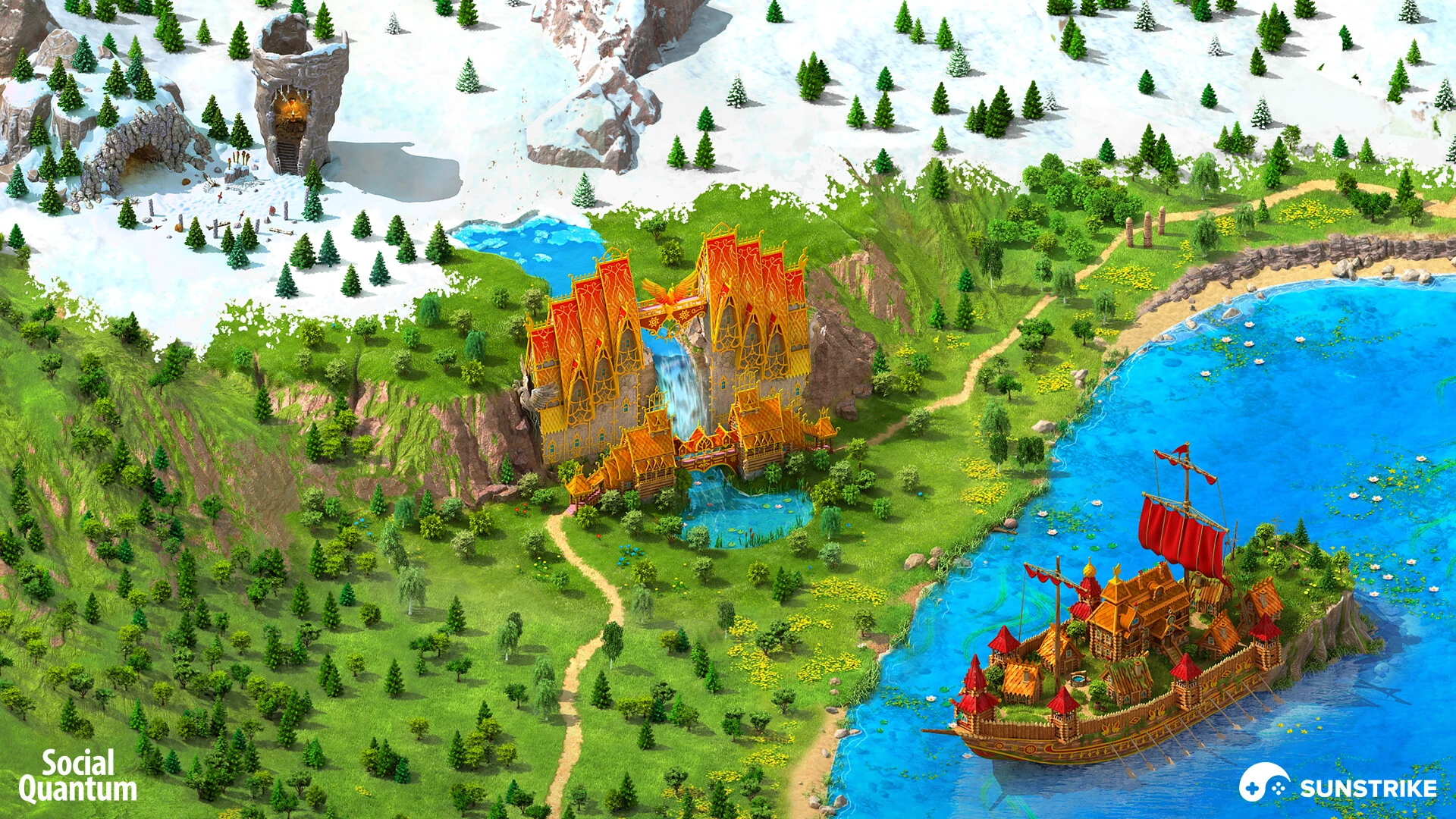 Isometric scene from Social Quantum: Megapolis