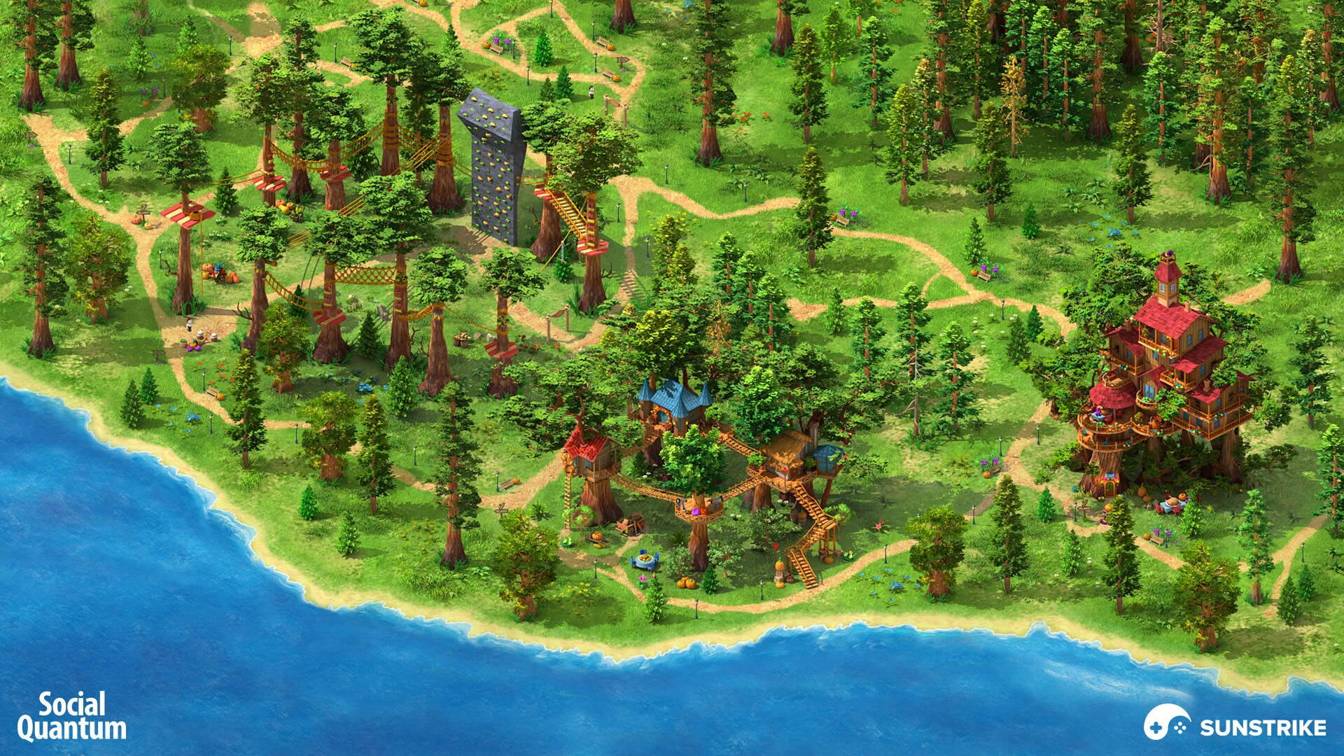 Isometric environment art for Social Quantum: Megapolis