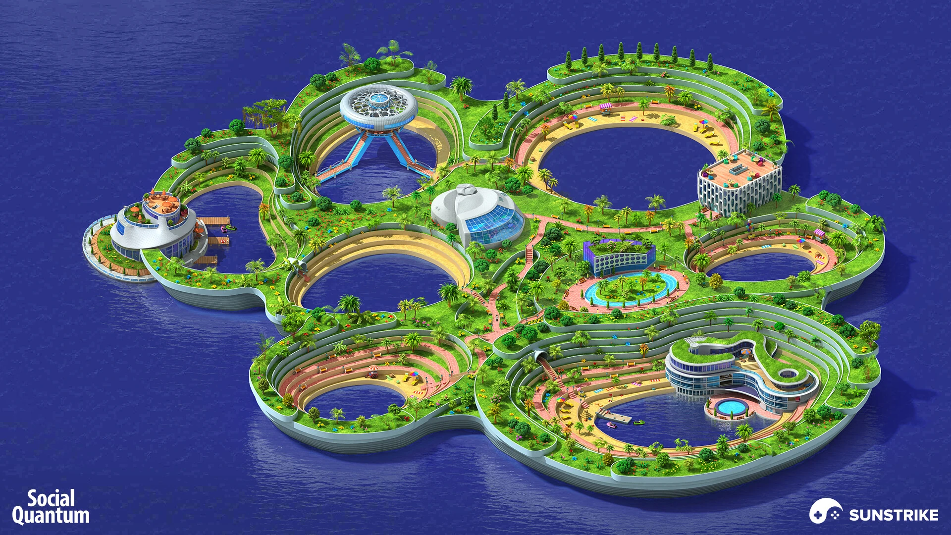 Isometric location design for Social Quantum: Megapolis