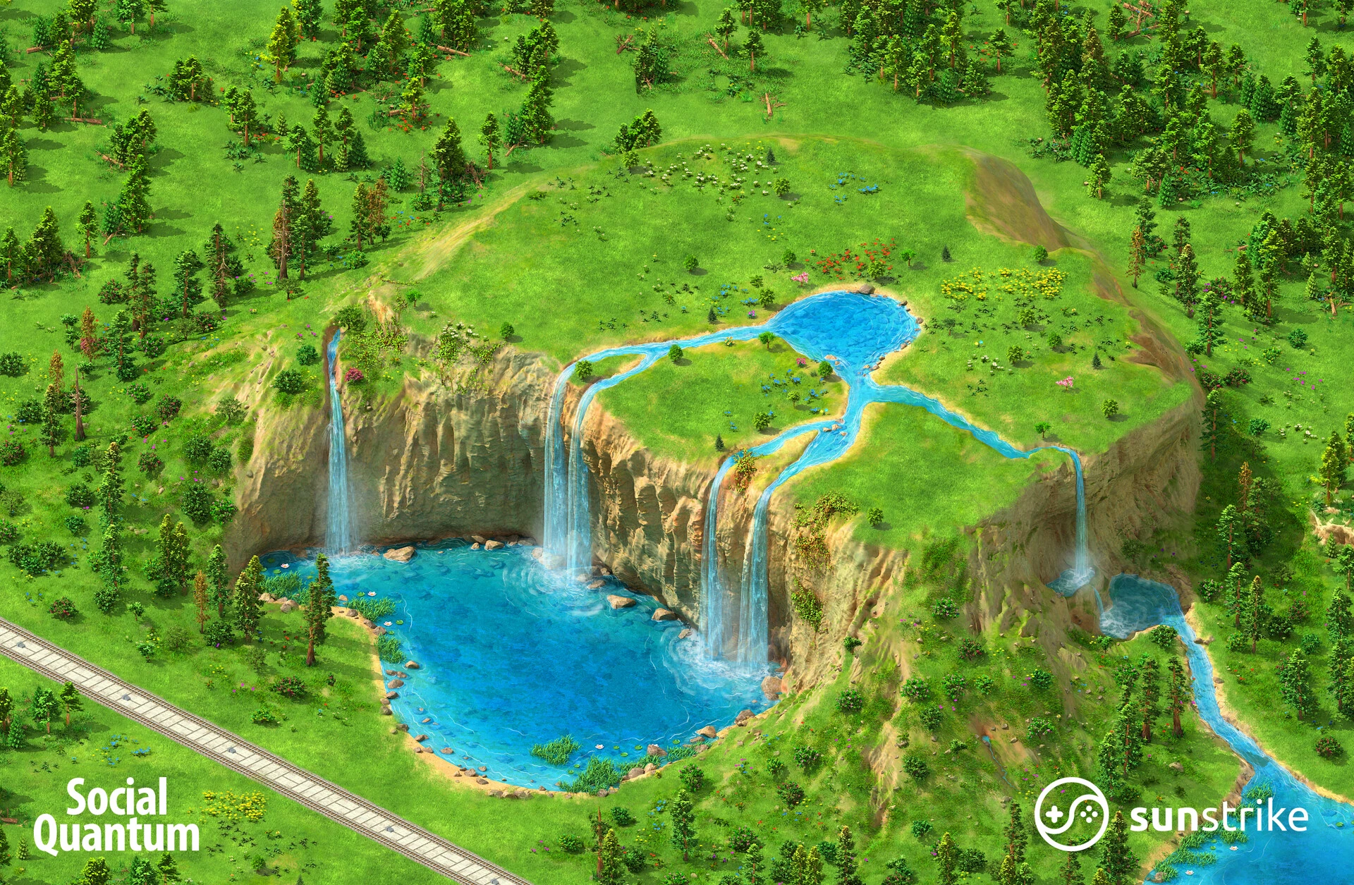 Isometric environment art for Social Quantum: Megapolis