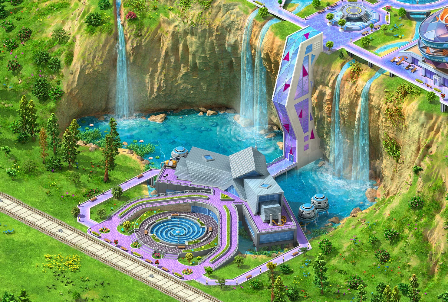 Isometric game level for Social Quantum: Megapolis