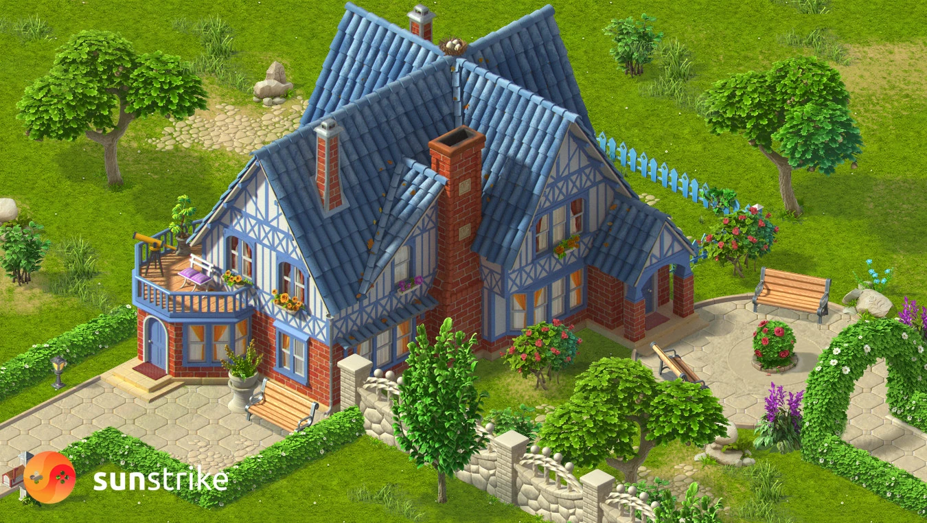 Isometric scene from Red Brix Wall: Park Town