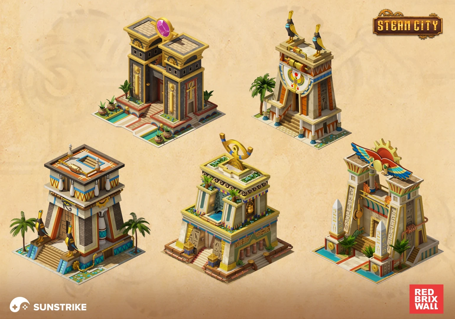 Isometric environment frame from Red Brix Wall: Steam City