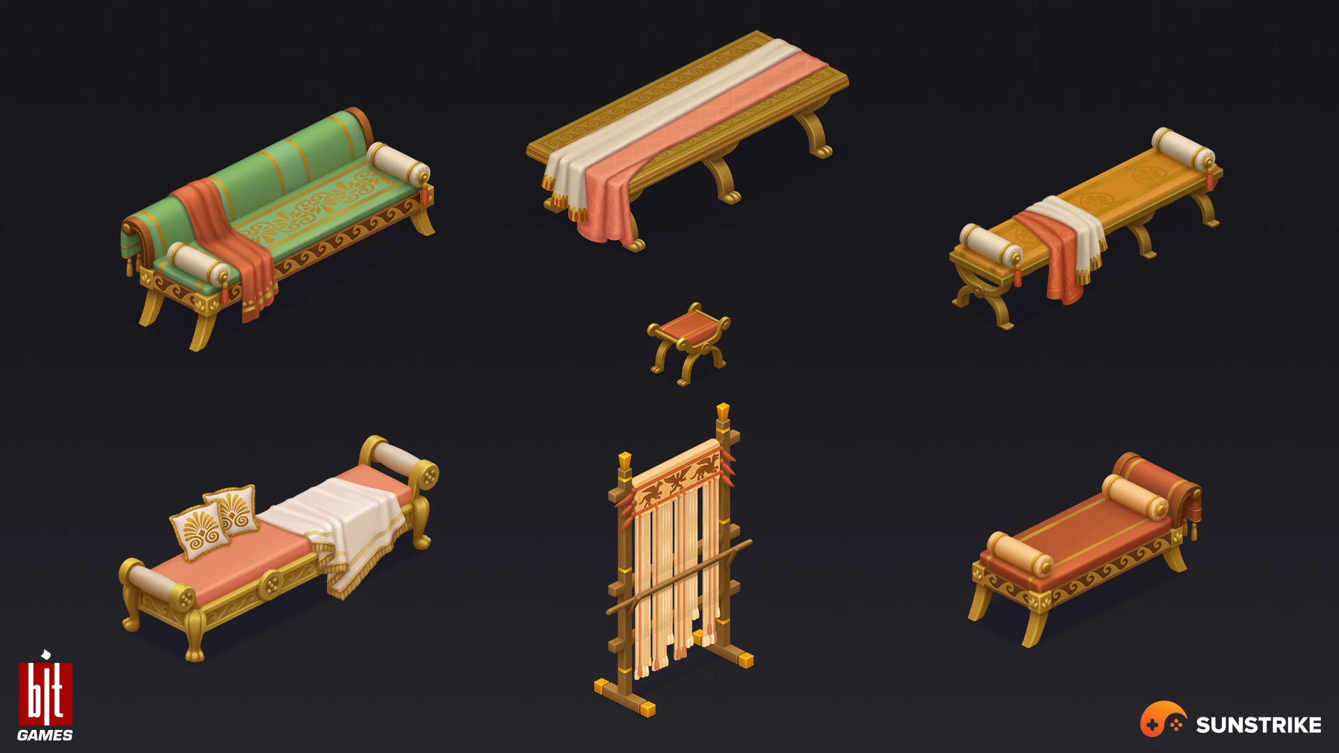 Isometric environment art for BIT.GAMES: Storyngton Hall