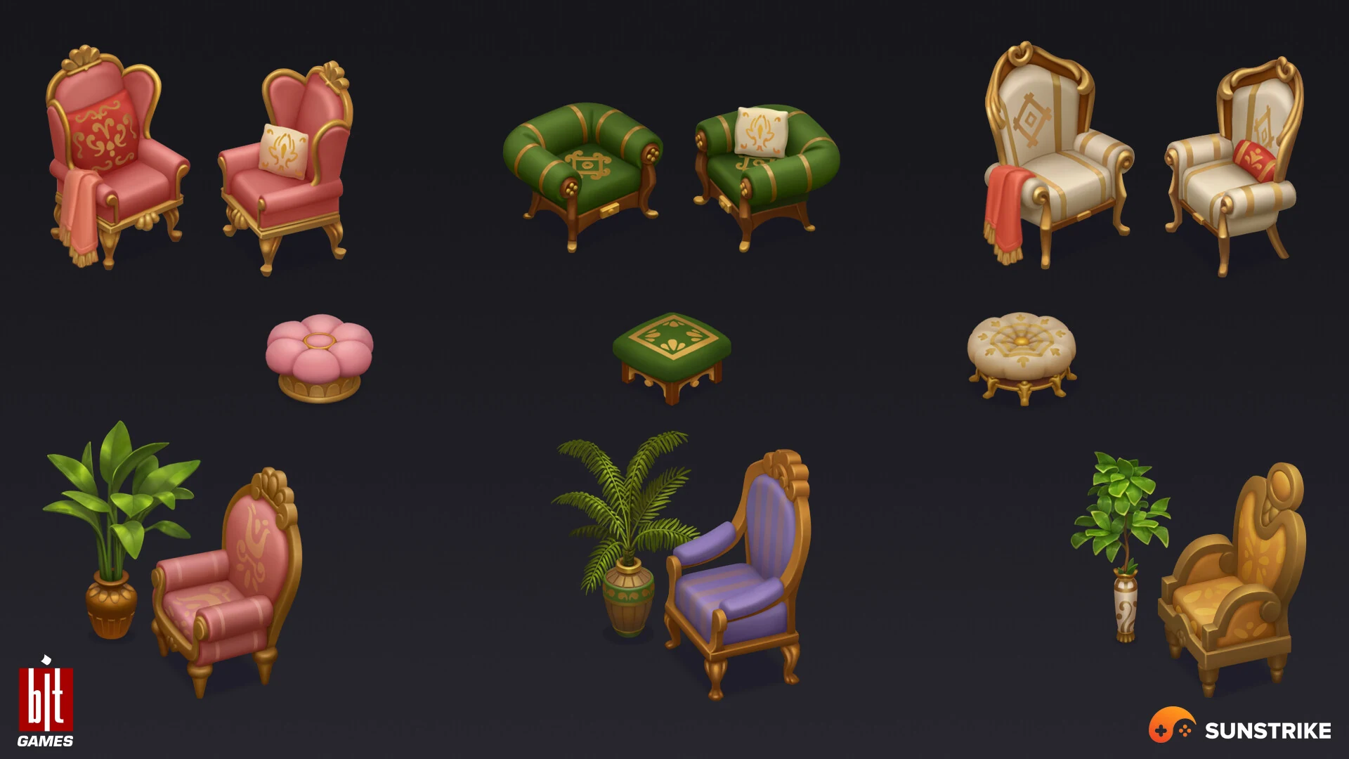 Isometric environment art for BIT.GAMES: Storyngton Hall