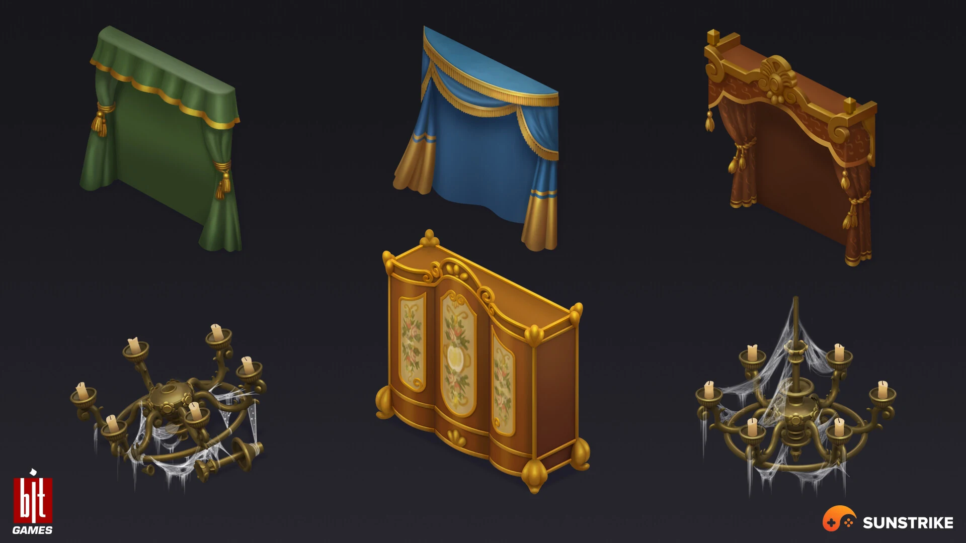 Isometric environment frame from BIT.GAMES: Storyngton Hall