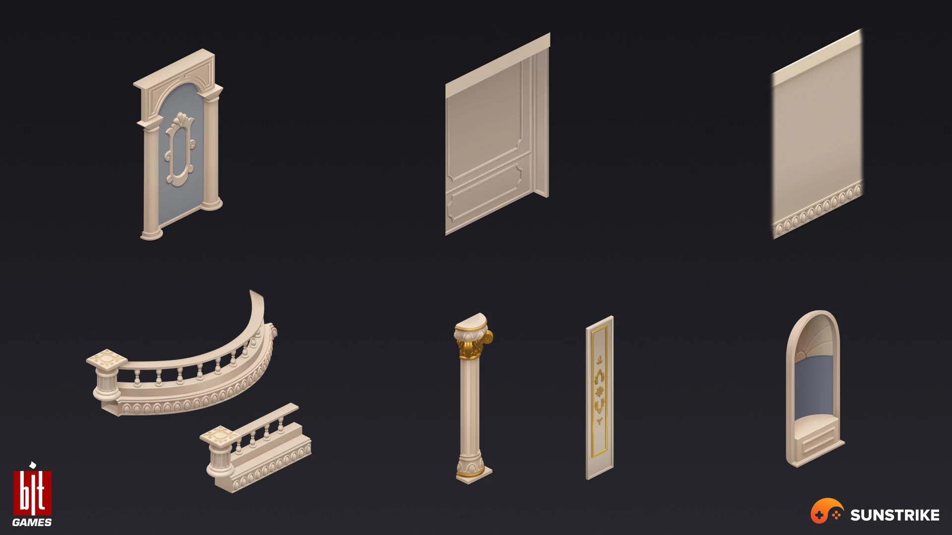 Isometric environment art for BIT.GAMES: Storyngton Hall