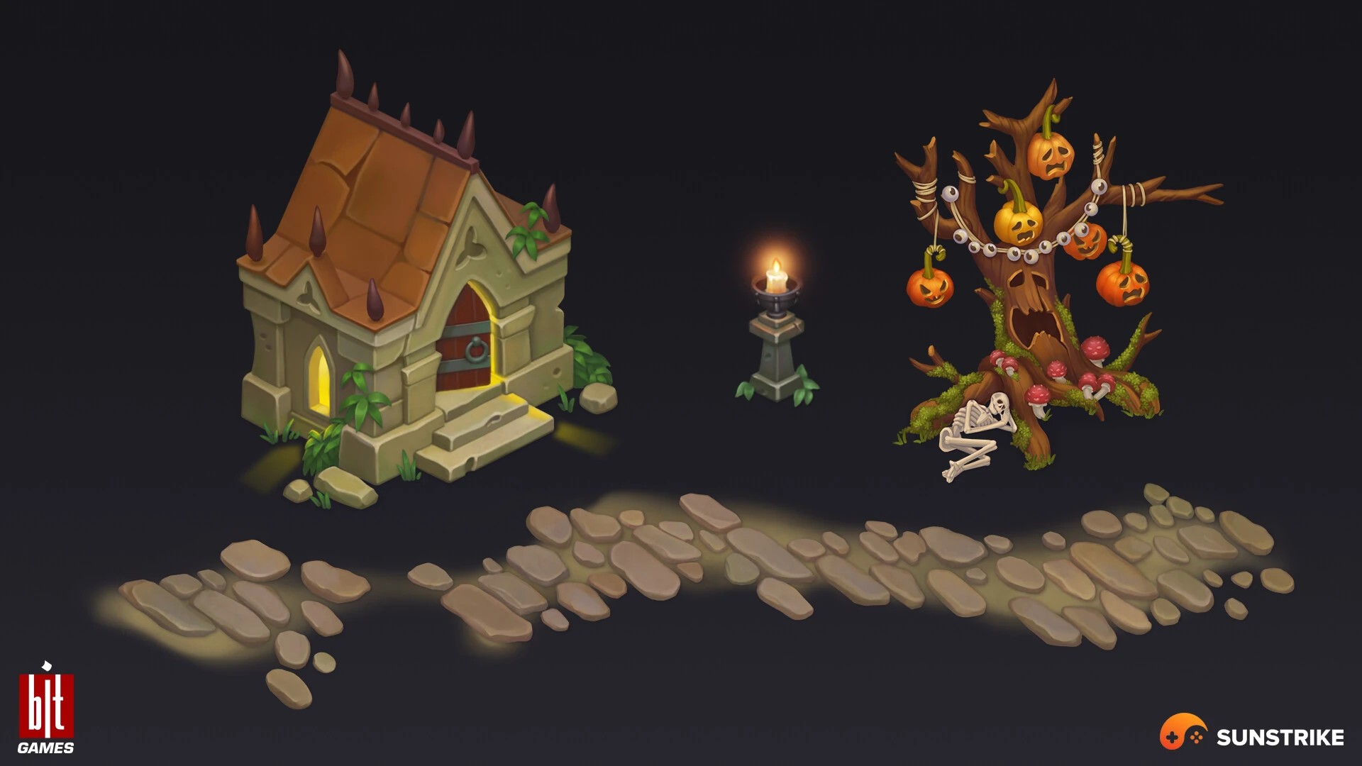 Isometric environment art for BIT.GAMES: Storyngton Hall