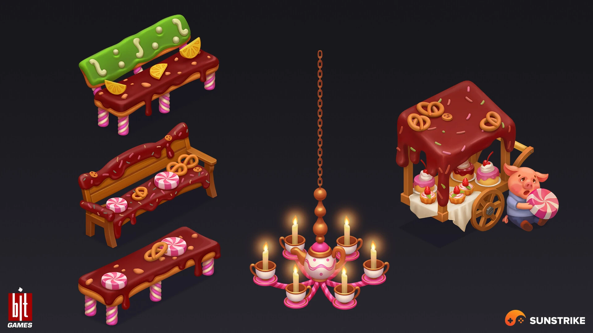 Isometric environment art for BIT.GAMES: Storyngton Hall