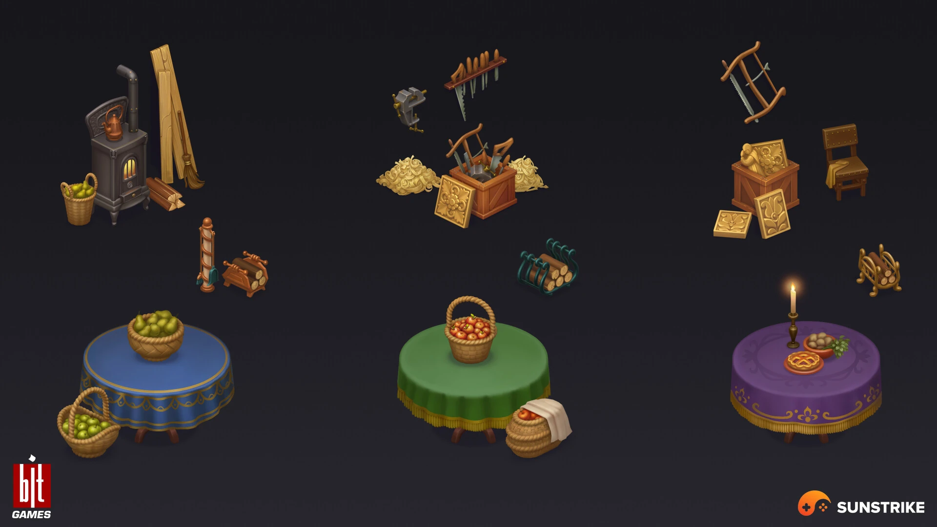 Isometric location design for BIT.GAMES: Storyngton Hall
