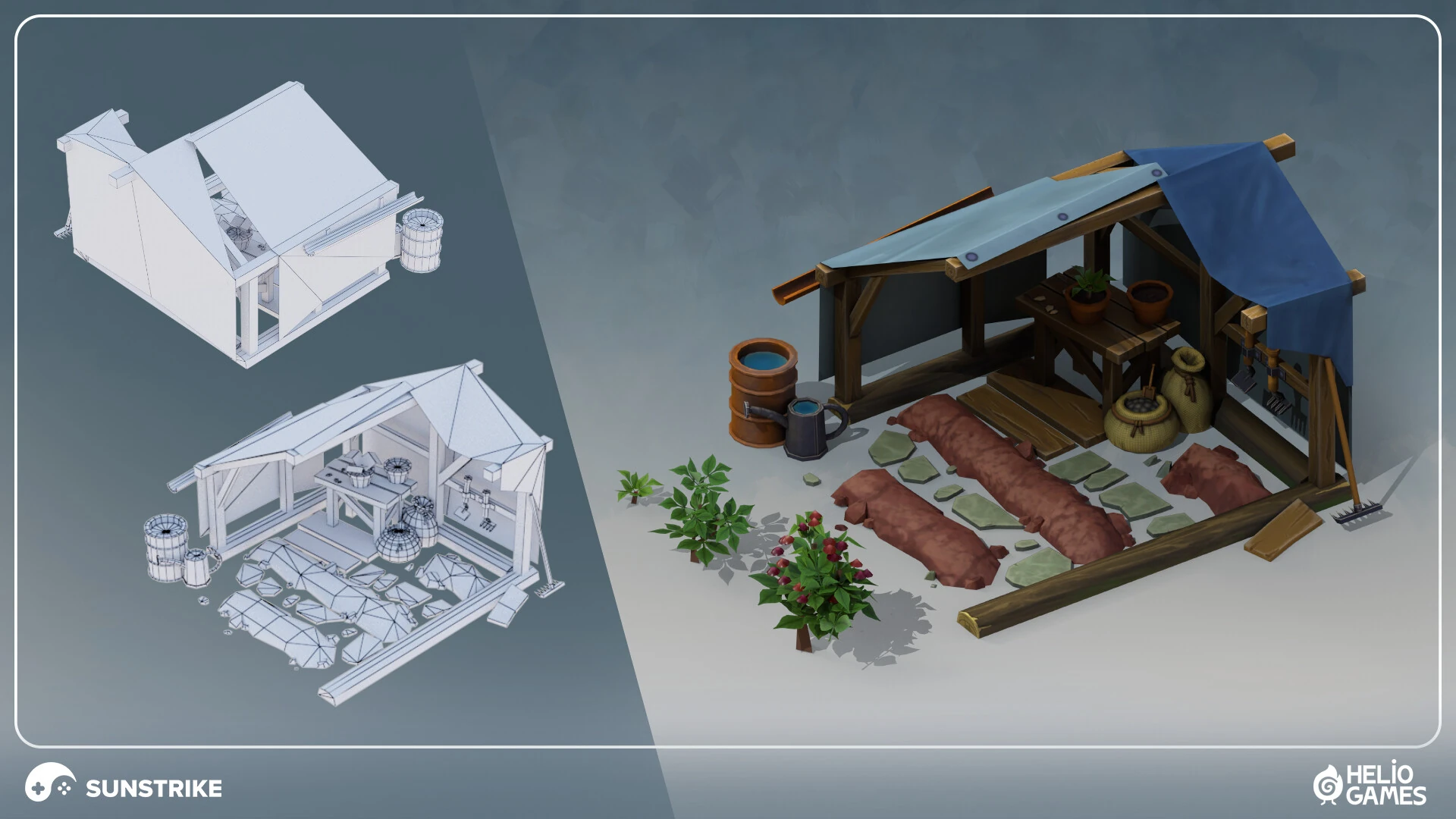Isometric location design for Helio Games: Amikin Survival