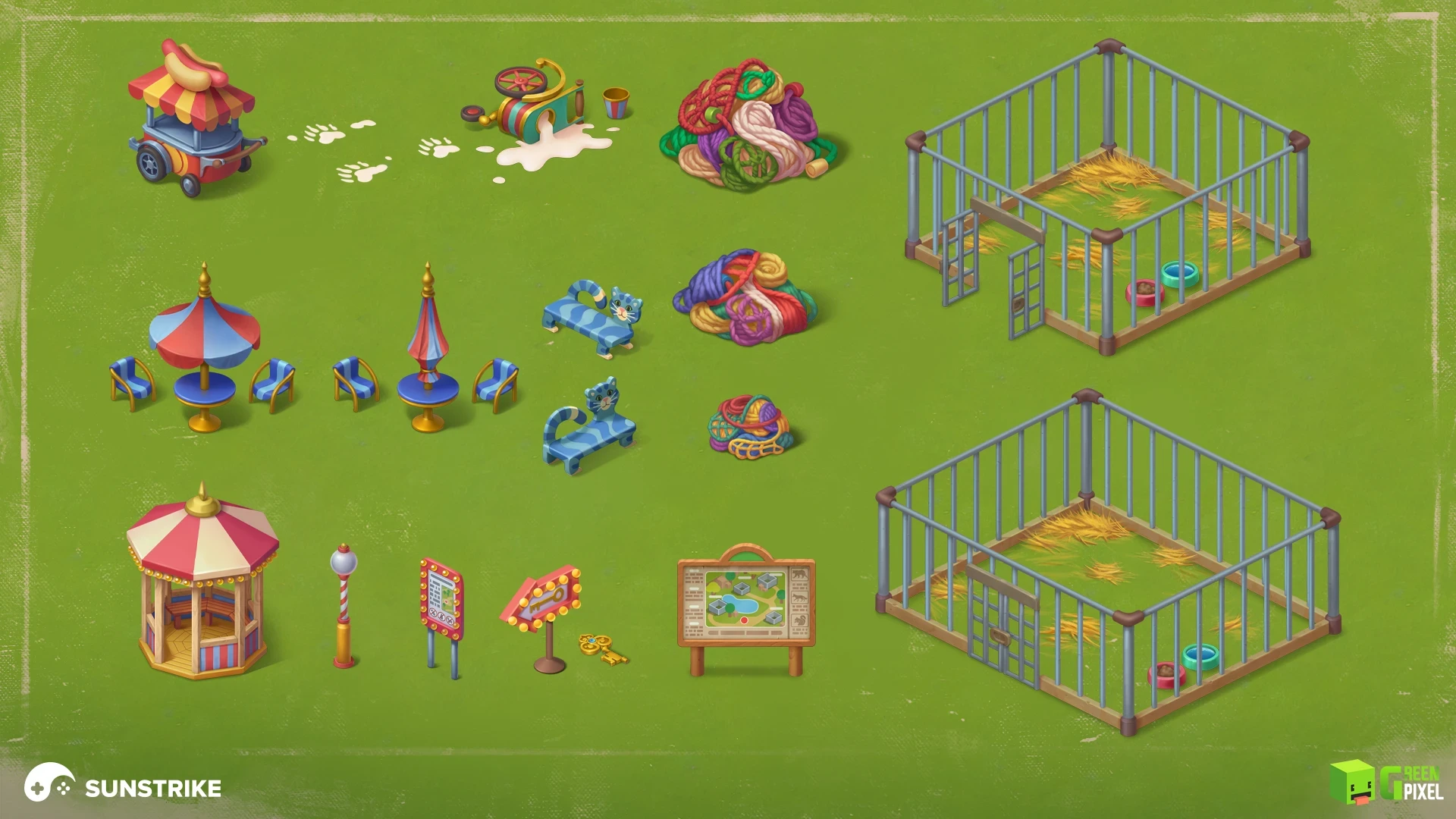 Isometric location design for Greenpixel: Merge Adventure