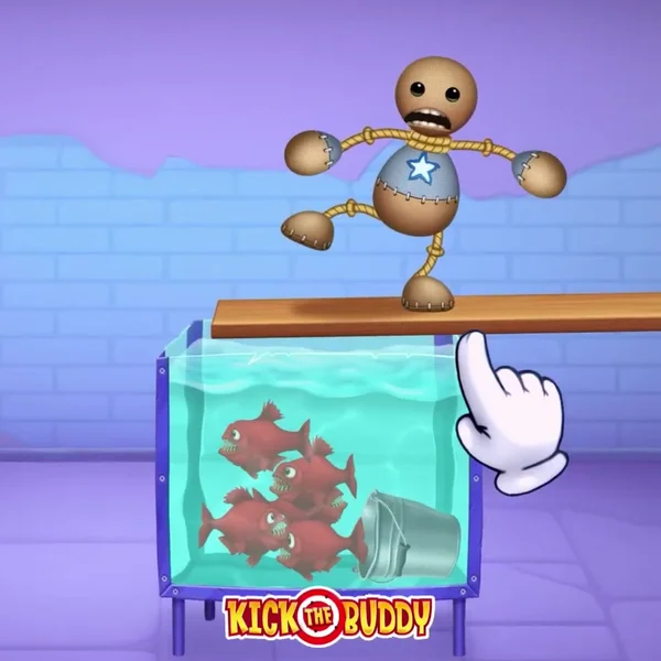 AZUR GAMES: Kick the Buddy mobile game ad creatives cover
