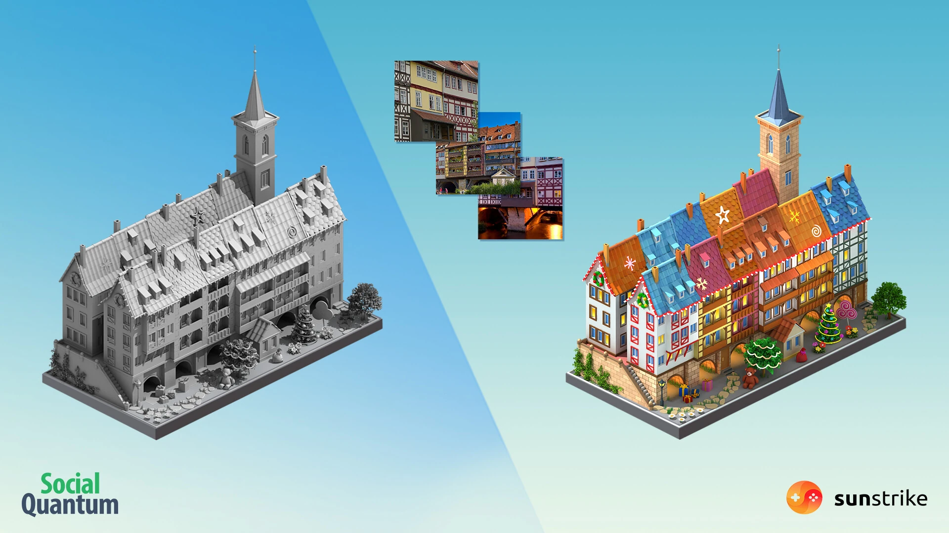 Isometric game environment art for city builder games - Social Quantum: Megapolis