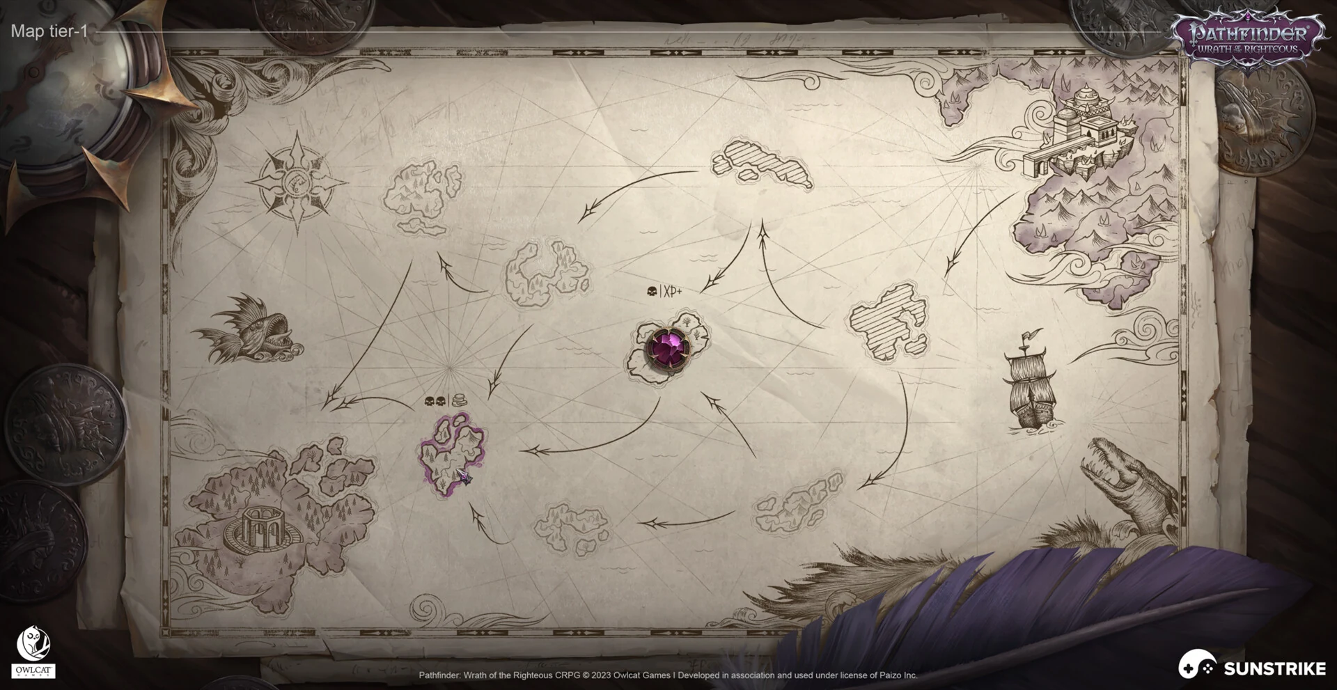 Stylized UI artwork for Owlcat Games: Pathfinder