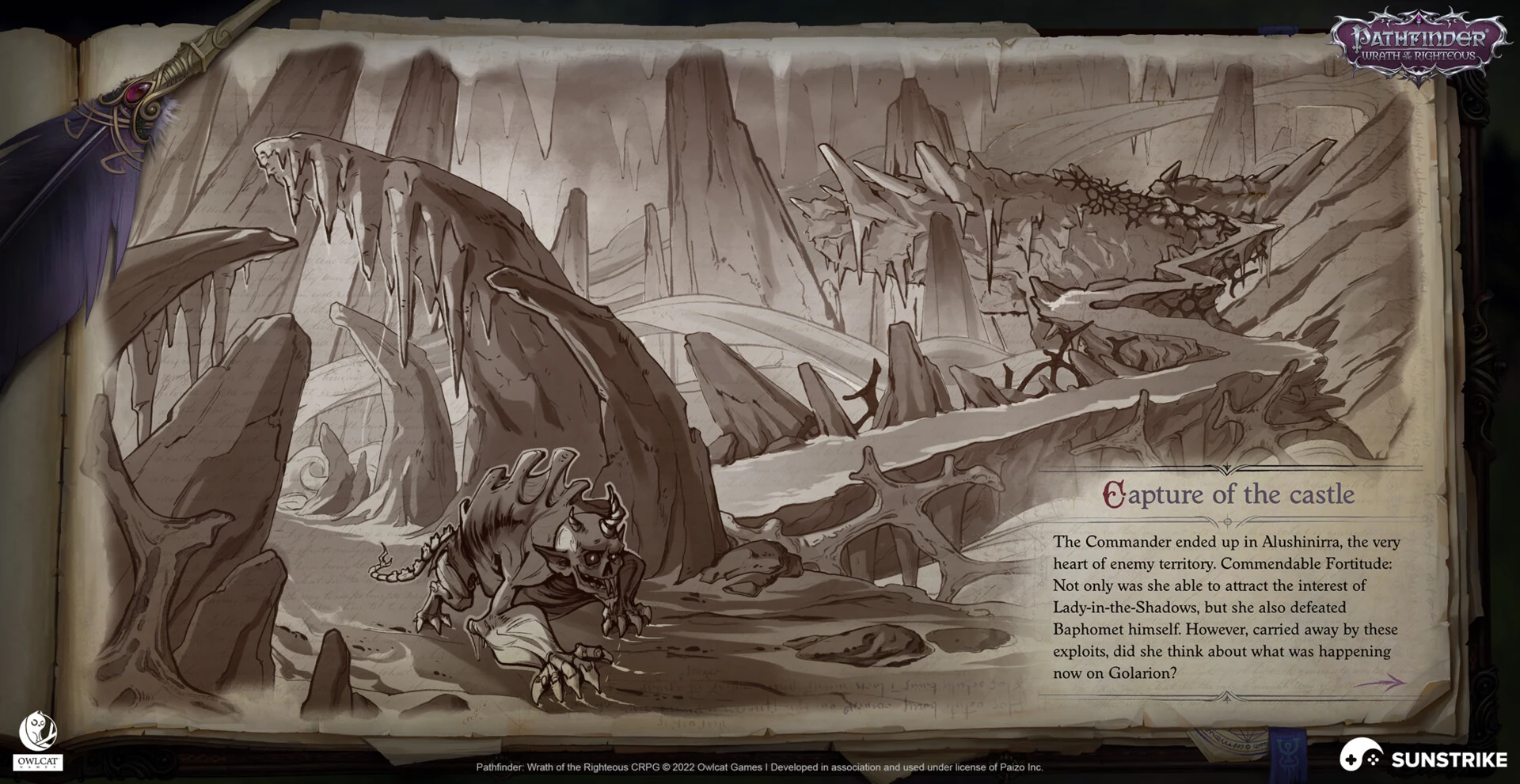 Stylized UI artwork for Owlcat Games: Pathfinder