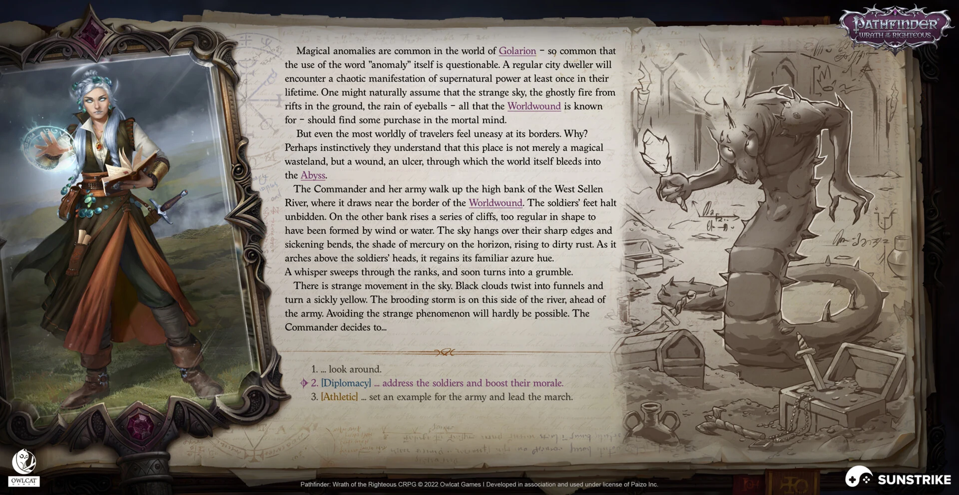 Stylized UI artwork for Owlcat Games: Pathfinder