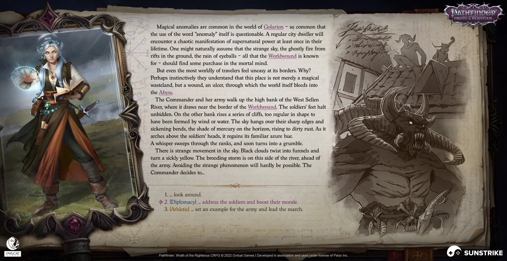 In-game UI screen from Owlcat Games: Pathfinder