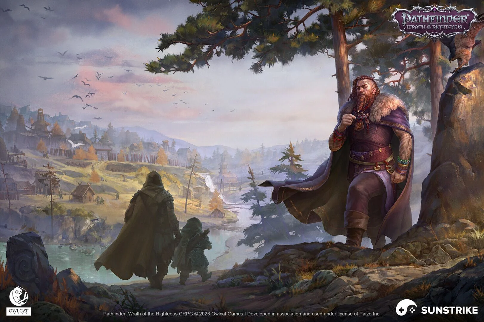2D game art outsourcing - fantasy RPG environment and character key art for Pathfinder: Wrath of the Righteous