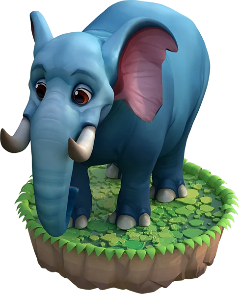 Stylized 3D character design - cute elephant for mobile game