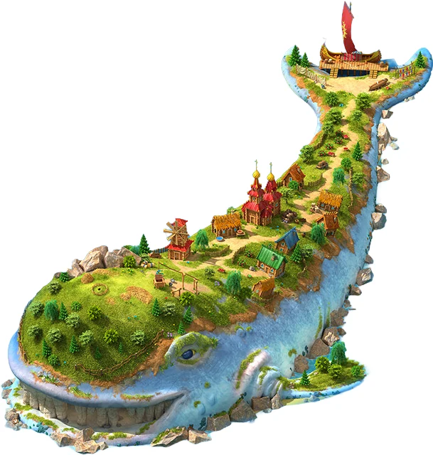 3D art outsourcing - stylized island environment model for mobile game
