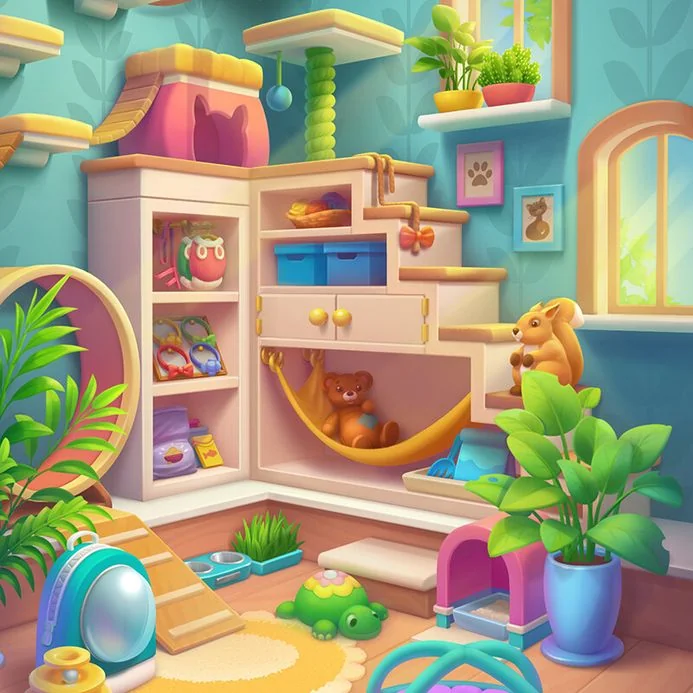 Casual game background art for mobile game