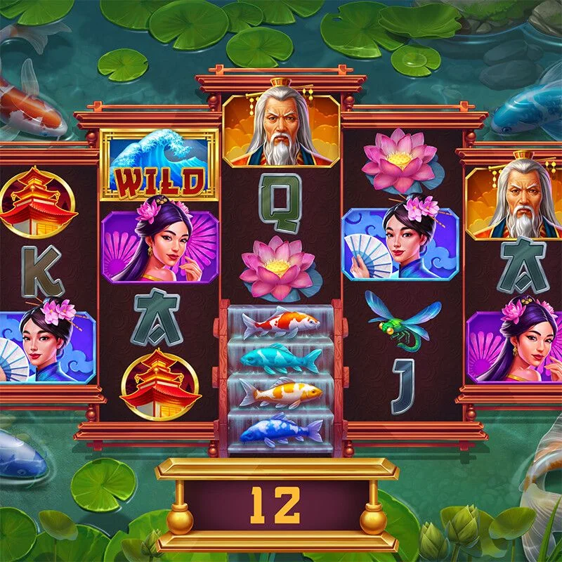 Asian themed slot game art