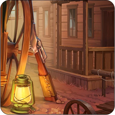 Slot game background art - wild west casino environment design
